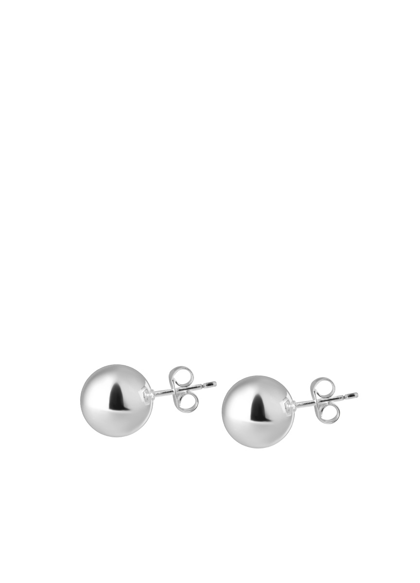 球型釘式耳環-銀