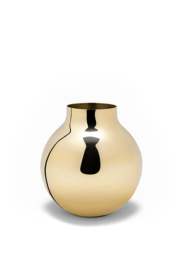 全金屬球形花瓶-黃銅-L